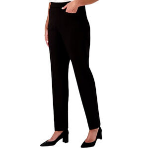 Susan Graver Women's Smart Ponte Knit Slim Leg Pant Black - Regular